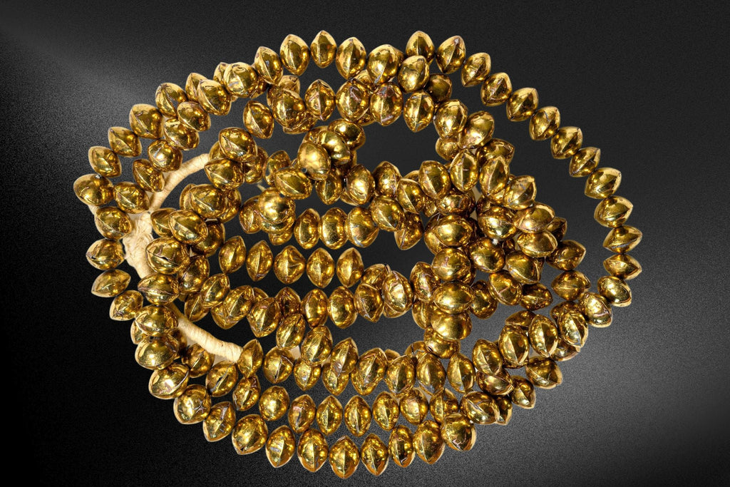 Medium Saucer Bi-cone Beads from Mali, Brass