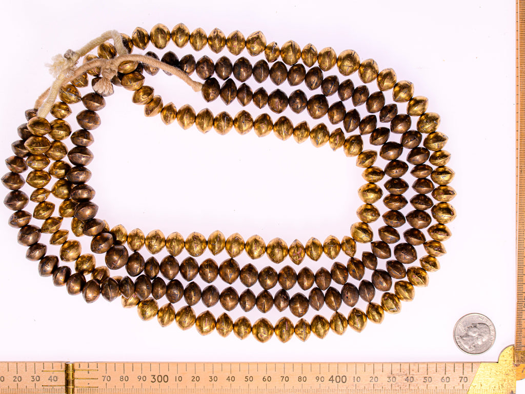 Medium Saucer Bi-cone Beads from Mali, Brass