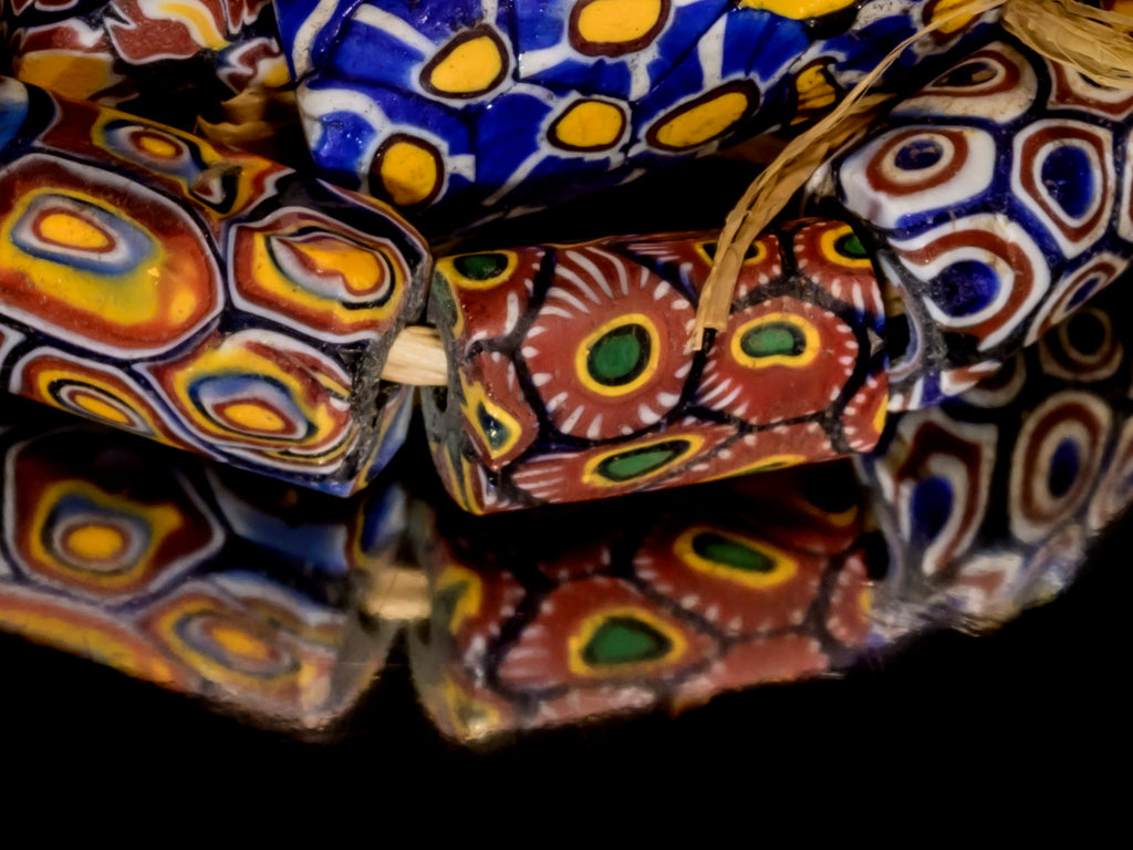 VAM500,African trade millefiori, African Trade Venetian, Antic Millefiori Bead, Antique Trade Beads, Collectible Bead, Collectible Beads, Elbow Bead, Elbow Venetian, venetian millefiori, venetian millefiori beads