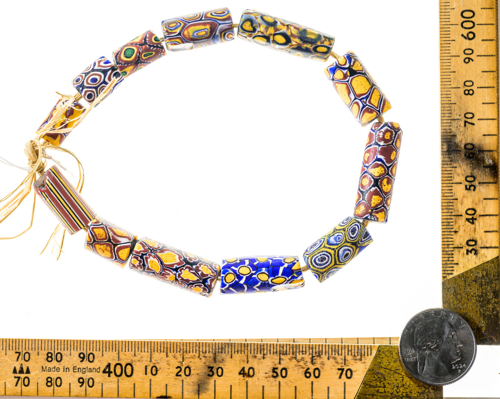 VAM500,African trade millefiori, African Trade Venetian, Antic Millefiori Bead, Antique Trade Beads, Collectible Bead, Collectible Beads, Elbow Bead, Elbow Venetian, venetian millefiori, venetian millefiori beads