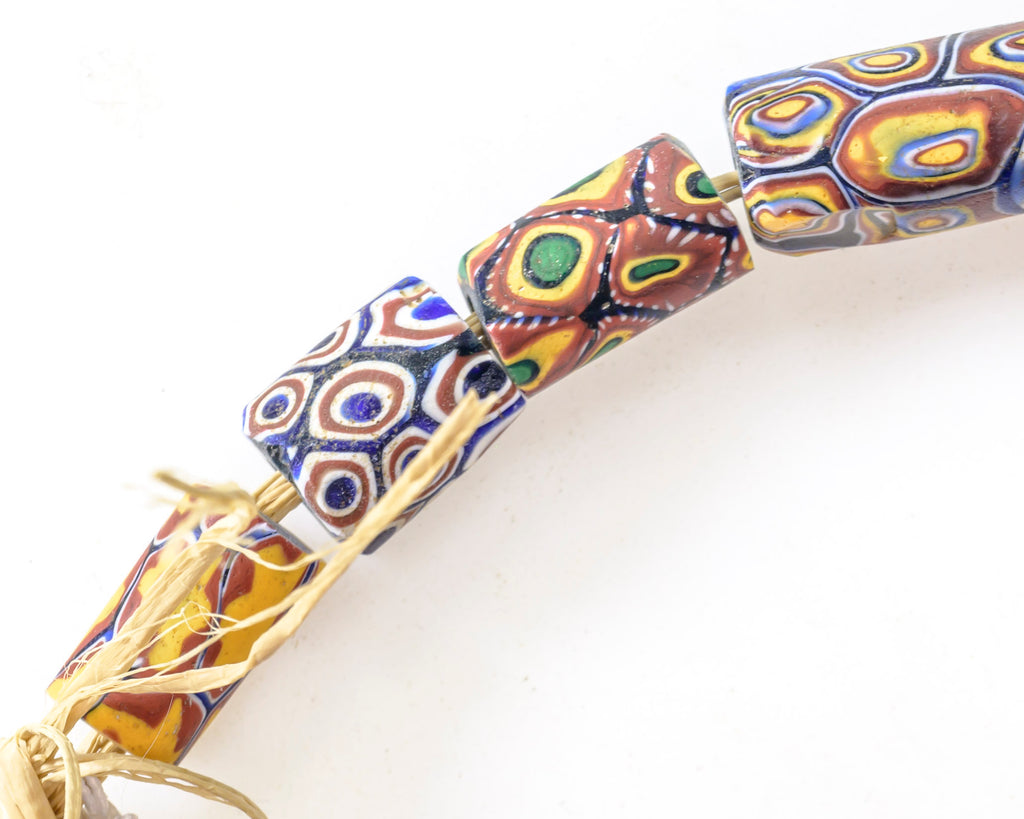 VAM500,African trade millefiori, African Trade Venetian, Antic Millefiori Bead, Antique Trade Beads, Collectible Bead, Collectible Beads, Elbow Bead, Elbow Venetian, venetian millefiori, venetian millefiori beads