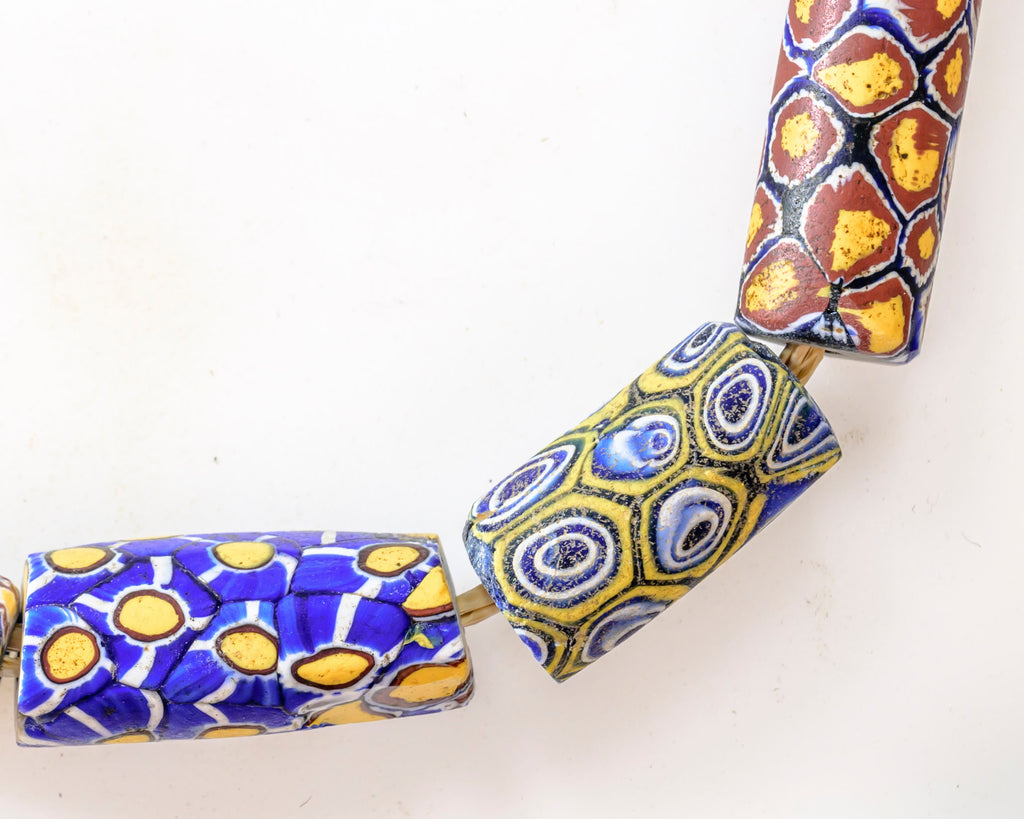 VAM500,African trade millefiori, African Trade Venetian, Antic Millefiori Bead, Antique Trade Beads, Collectible Bead, Collectible Beads, Elbow Bead, Elbow Venetian, venetian millefiori, venetian millefiori beads