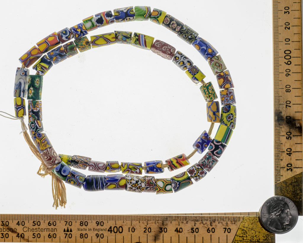 VAM500,African trade millefiori, African Trade Venetian, Antic Millefiori Bead, Antique Trade Beads, Collectible Bead, Collectible Beads, Elbow Bead, Elbow Venetian, venetian millefiori, venetian millefiori beads