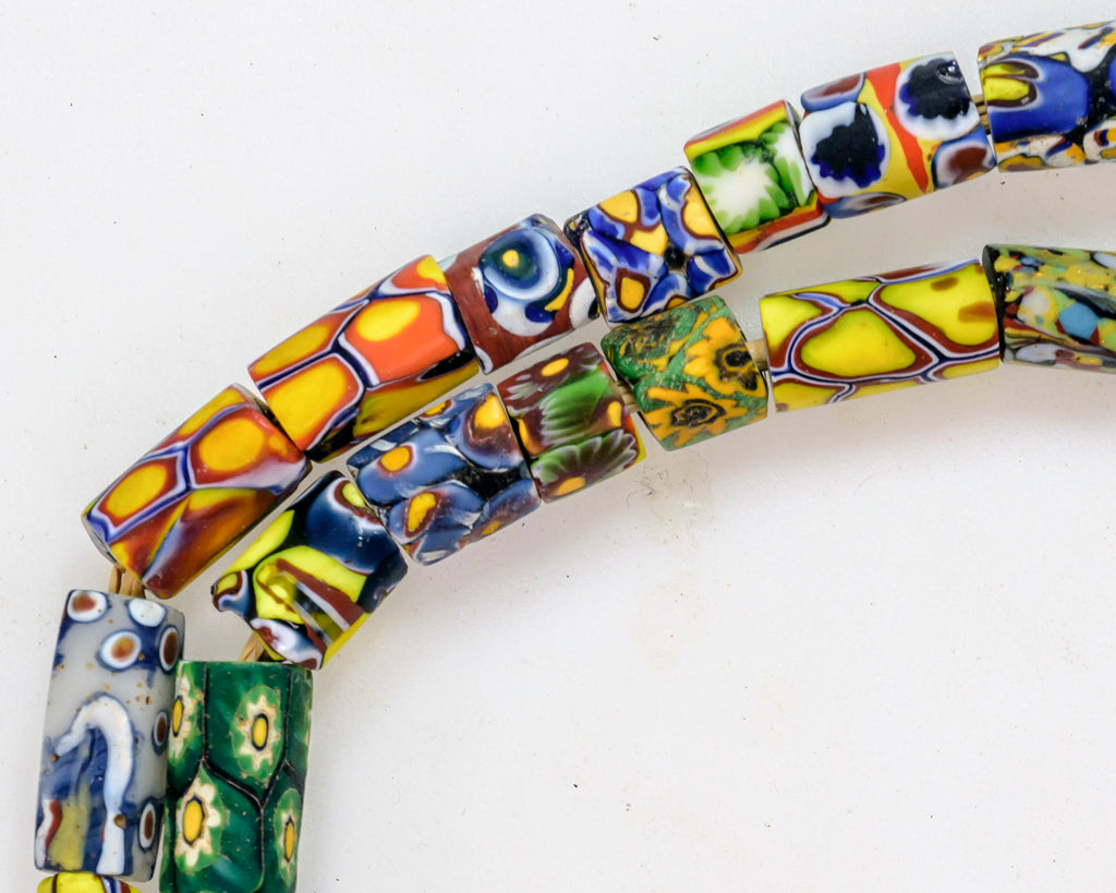 VAM500,African trade millefiori, African Trade Venetian, Antic Millefiori Bead, Antique Trade Beads, Collectible Bead, Collectible Beads, Elbow Bead, Elbow Venetian, venetian millefiori, venetian millefiori beads