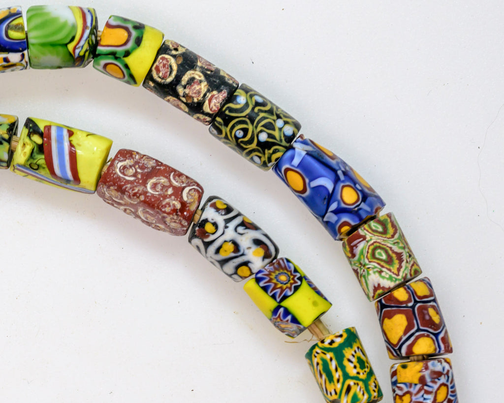 VAM500,African trade millefiori, African Trade Venetian, Antic Millefiori Bead, Antique Trade Beads, Collectible Bead, Collectible Beads, Elbow Bead, Elbow Venetian, venetian millefiori, venetian millefiori beads