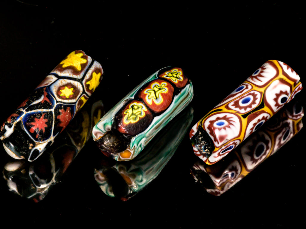 VAM500,African trade millefiori, African Trade Venetian, Antic Millefiori Bead, Antique Trade Beads, Collectible Bead, Collectible Beads, Elbow Bead, Elbow Venetian, venetian millefiori, venetian millefiori beads