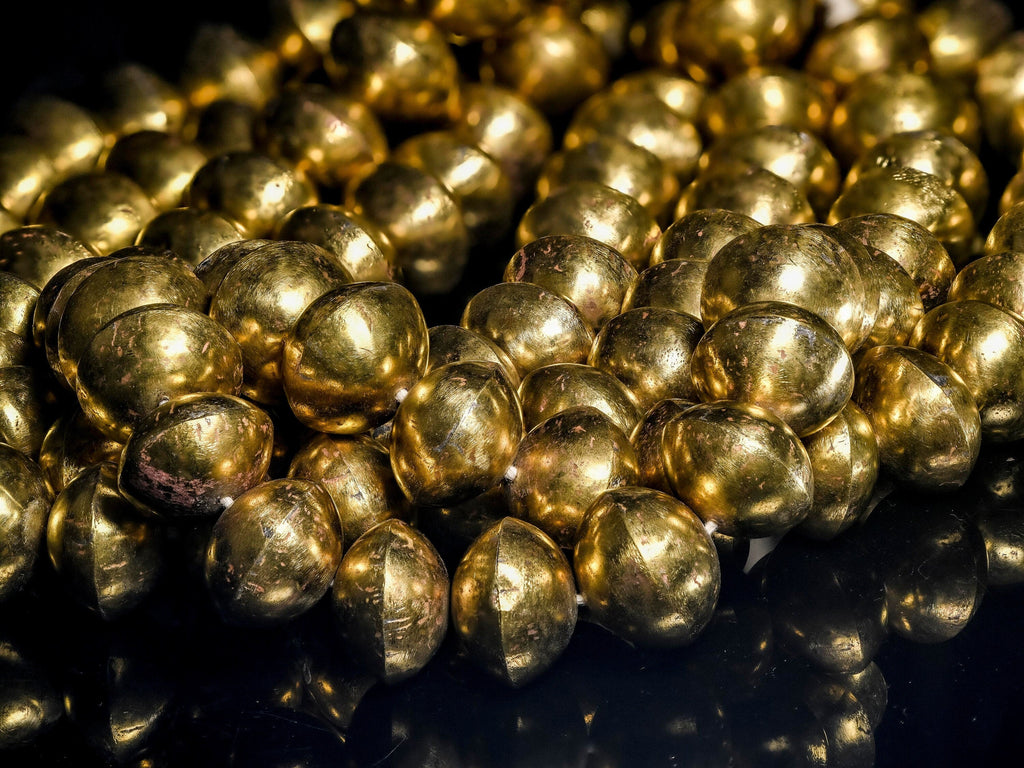 X-Large Handmade Saucer Beads from Mali, Brass 