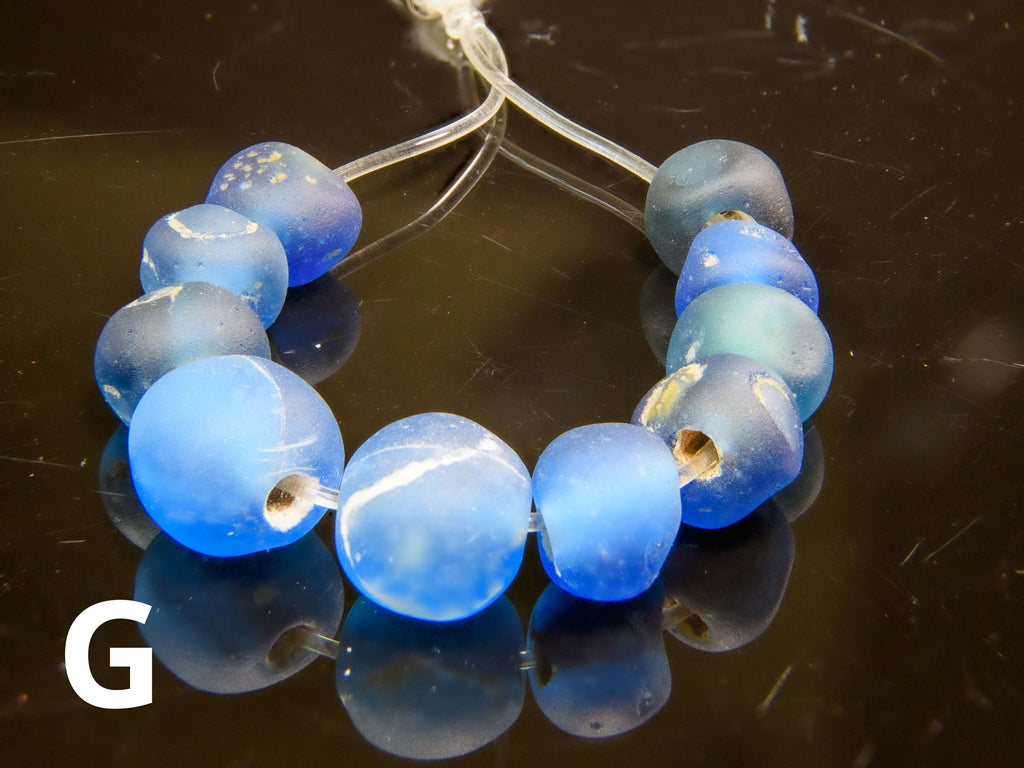 Ancient Excavated Islamic Period Translucent Blue Glass Beads