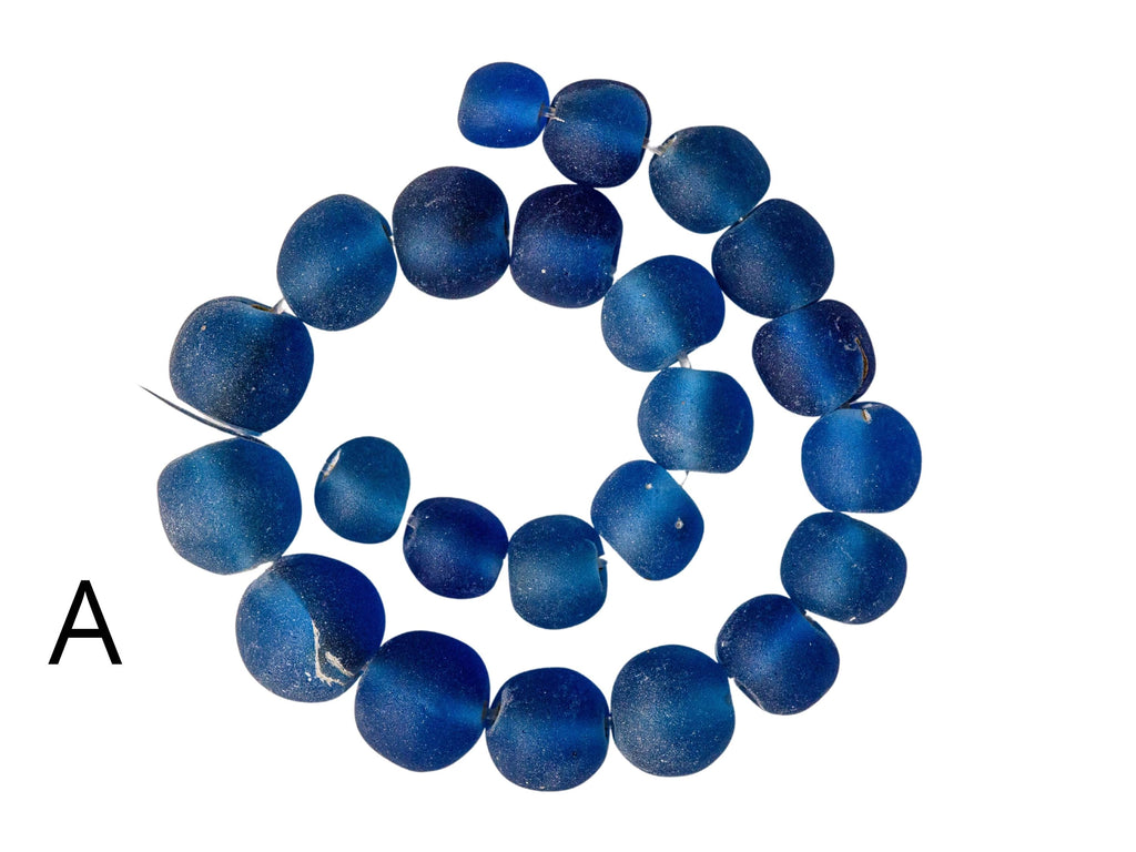 Ancient Excavated Islamic Period Translucent Blue Glass Beads