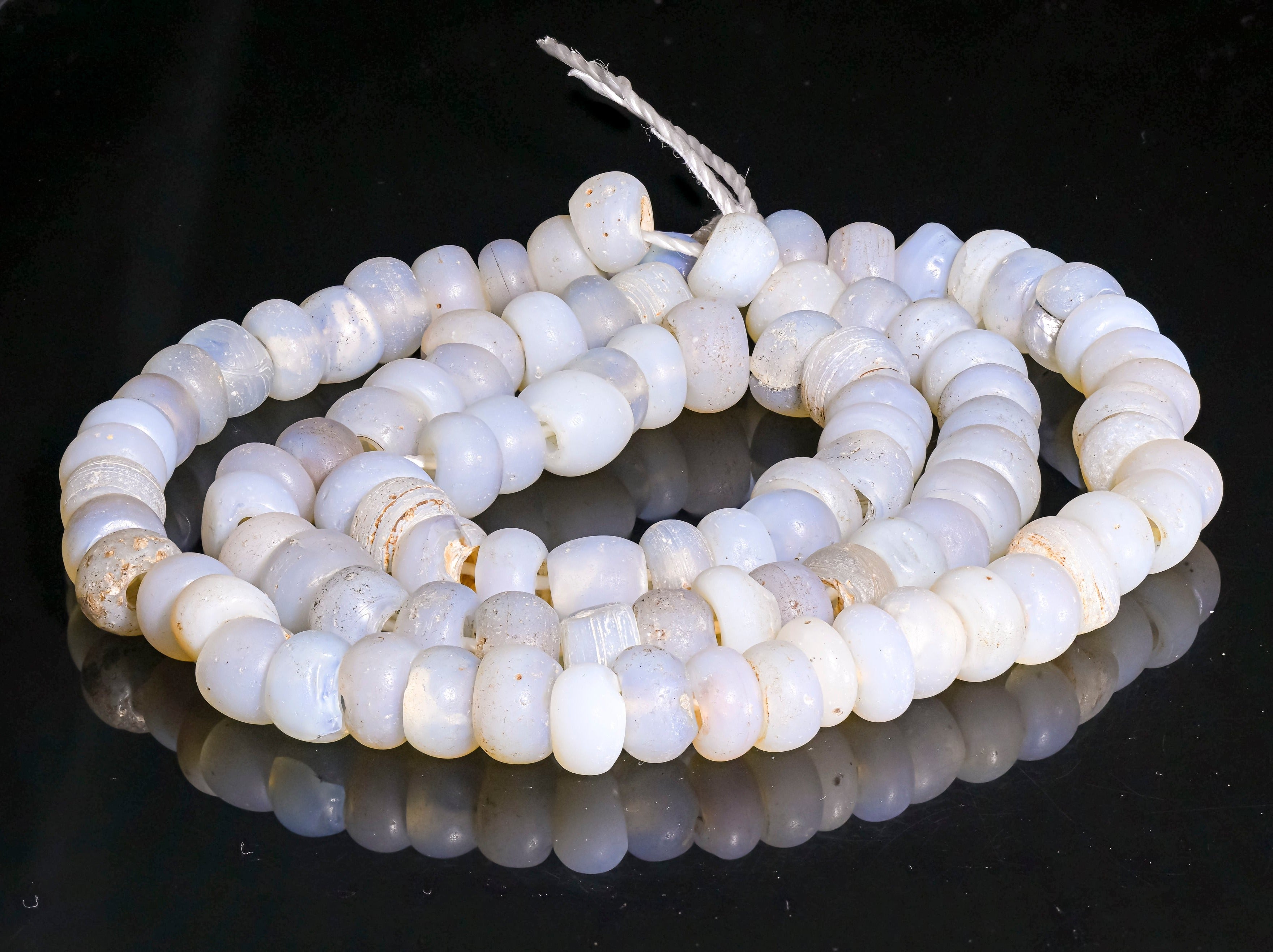 Antique Dutch Moon Beads from Ethiopia (50 Bead Strand) — The Bead Chest