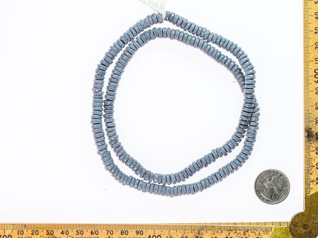 Antique Bohemian Kakamba Beads, grey - M00379L