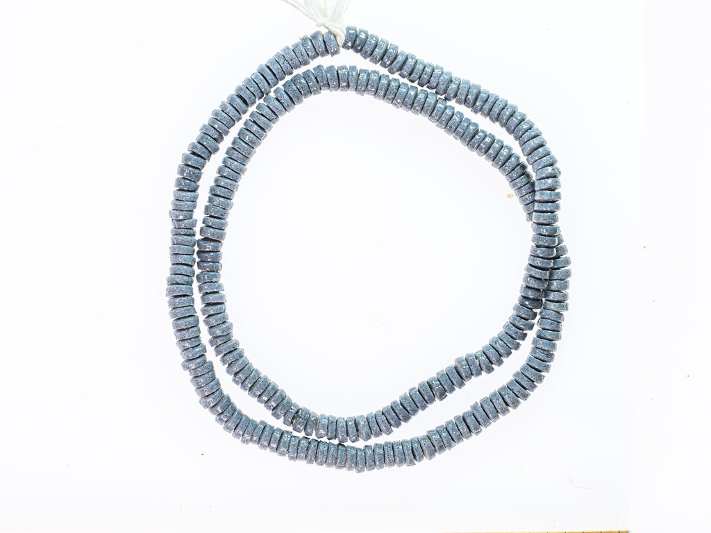 Antique Bohemian Kakamba Beads, grey - M00379L