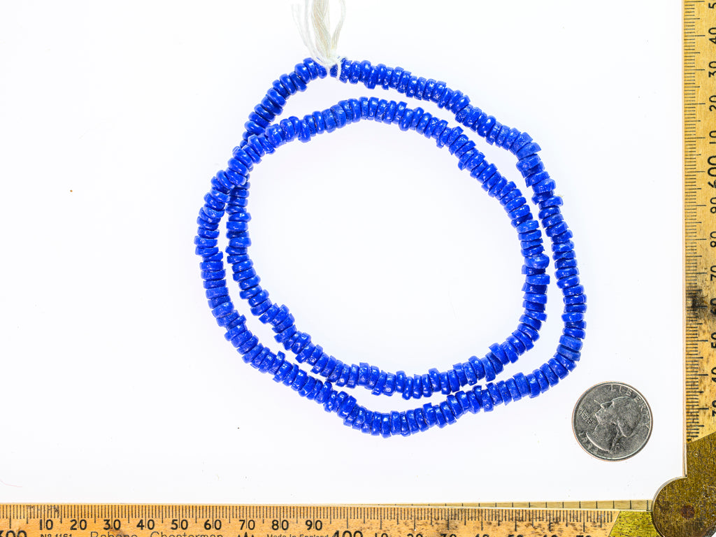 Antique Bohemian Kakamba Beads in Cobalt Blue, M00376