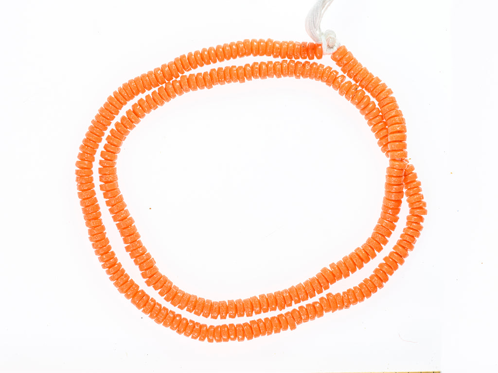 Antique Bohemian Kakamba Beads, orange - M00384