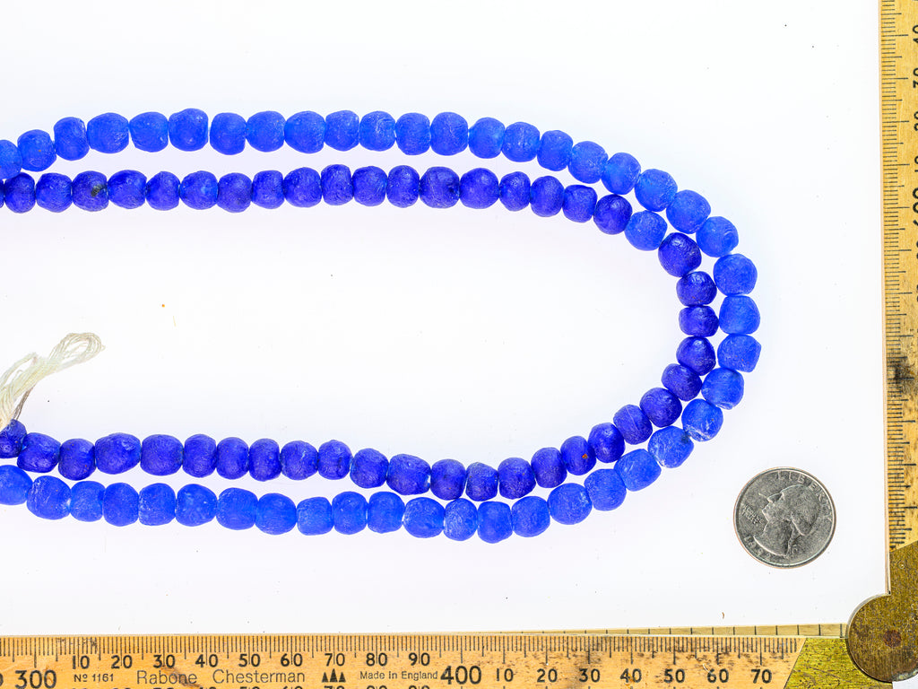 Recycled Glass Beads from Ghana Small Intense Blue M00413