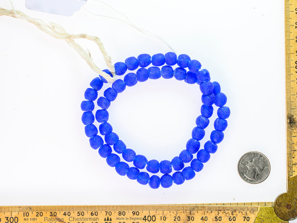Recycled Glass Beads from Ghana Small Intense Blue M00413