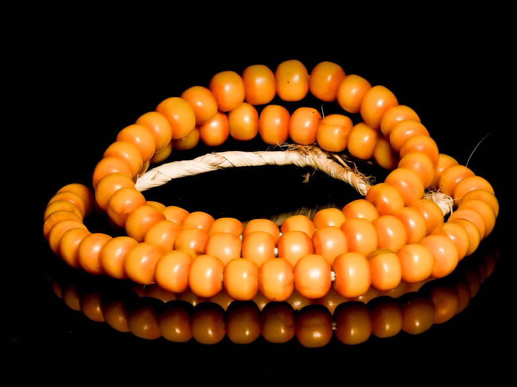 Rondelle Orange Faux Amber African Trade Beads
