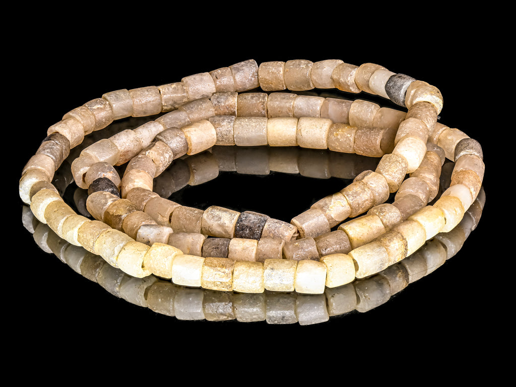 Ancient Neolithic Matched Short Tube Quartz Beads from Sahara