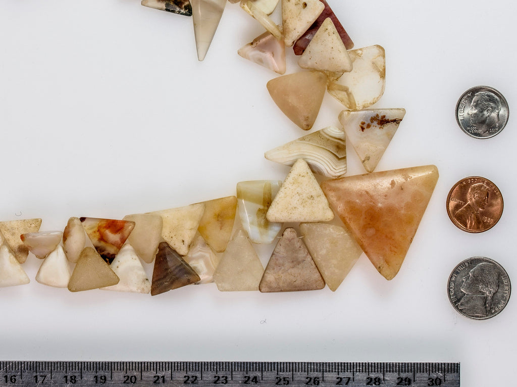 Ancient Unearthed Neolithic Agate Triangular Beads or Pendants from Sahara