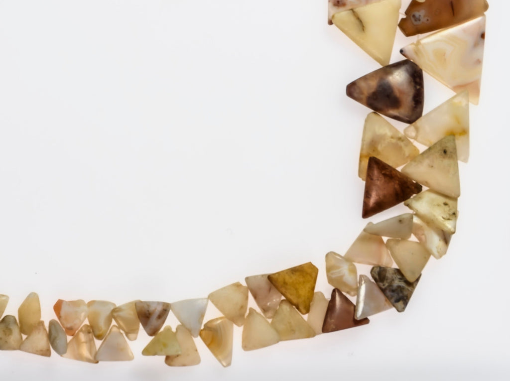 Ancient Unearthed Neolithic Agate Triangular Beads or Pendants from Sahara