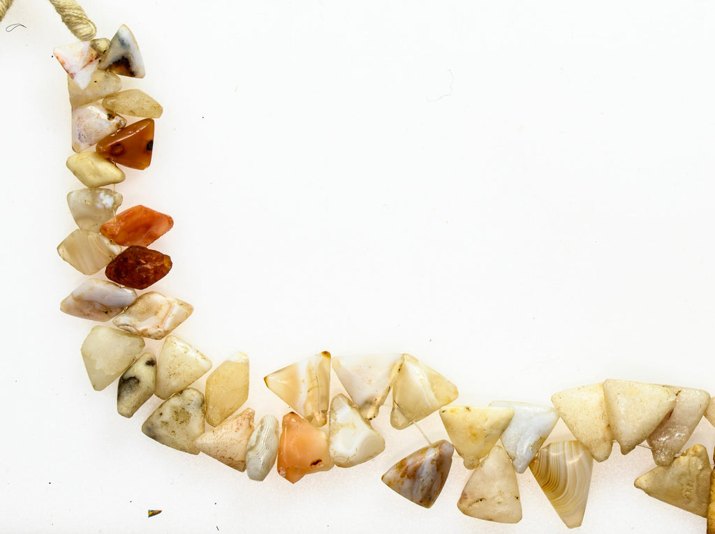 Ancient Unearthed Neolithic Agate Triangular Beads or Pendants from Sahara