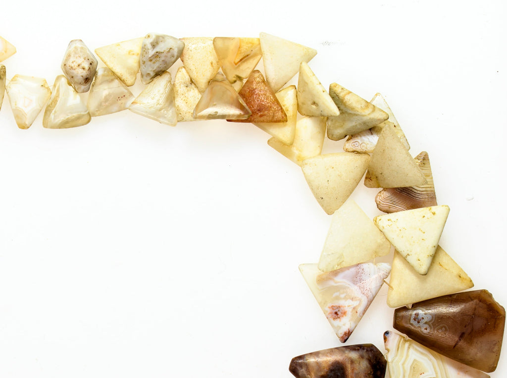 Ancient Unearthed Neolithic Agate Triangular Beads or Pendants from Sahara