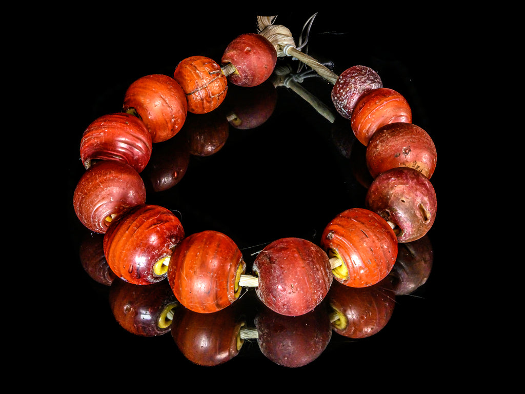 African Trade Beads, African Trade Glass, Antique Trade Beads, Beads, Carnelian, Cornaline D'Aleppo, Cornaline D'Aleppo Venetian Bead, Old Venetian Beads, Rare Venetian Beads, Red, White Heart Venetian Bead