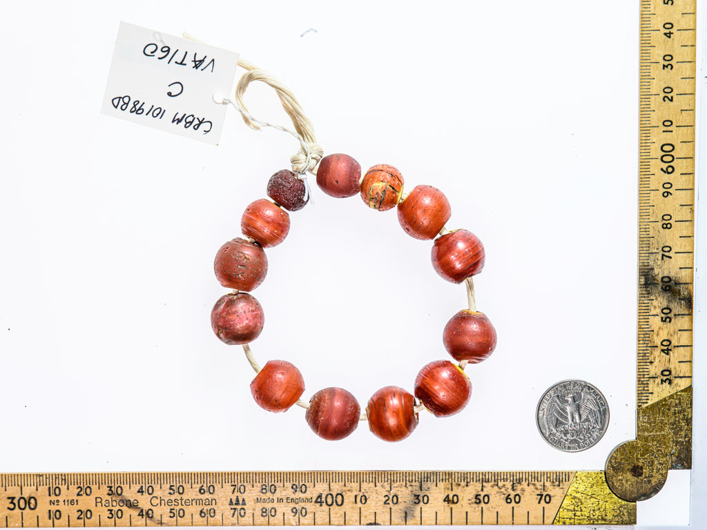 African Trade Beads, African Trade Glass, Antique Trade Beads, Beads, Carnelian, Cornaline D'Aleppo, Cornaline D'Aleppo Venetian Bead, Old Venetian Beads, Rare Venetian Beads, Red, White Heart Venetian Bead