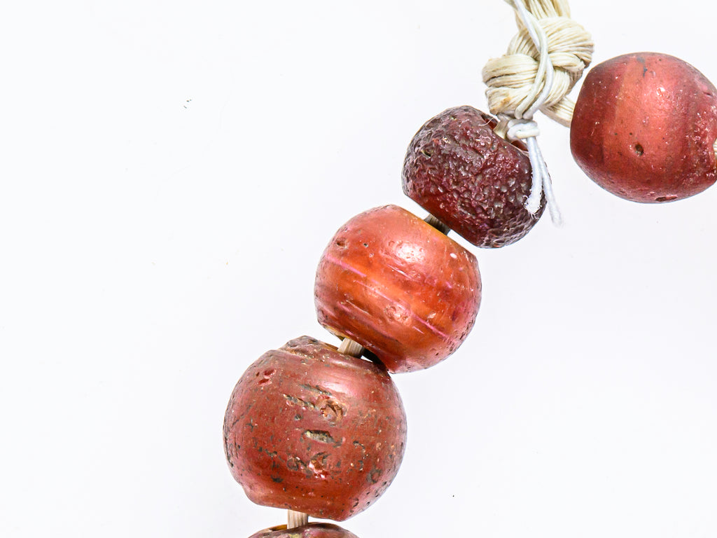 African Trade Beads, African Trade Glass, Antique Trade Beads, Beads, Carnelian, Cornaline D'Aleppo, Cornaline D'Aleppo Venetian Bead, Old Venetian Beads, Rare Venetian Beads, Red, White Heart Venetian Bead