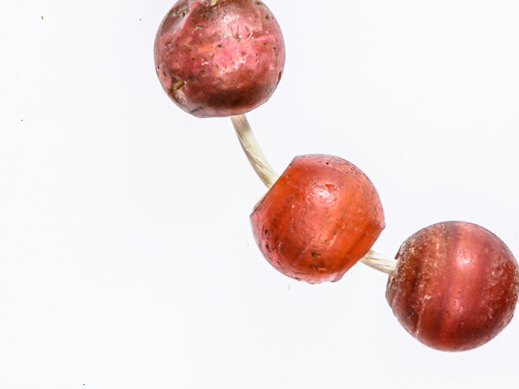 African Trade Beads, African Trade Glass, Antique Trade Beads, Beads, Carnelian, Cornaline D'Aleppo, Cornaline D'Aleppo Venetian Bead, Old Venetian Beads, Rare Venetian Beads, Red, White Heart Venetian Bead