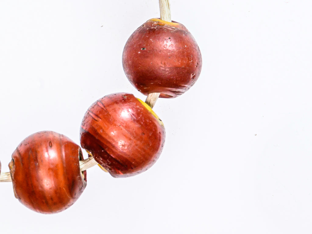 African Trade Beads, African Trade Glass, Antique Trade Beads, Beads, Carnelian, Cornaline D'Aleppo, Cornaline D'Aleppo Venetian Bead, Old Venetian Beads, Rare Venetian Beads, Red, White Heart Venetian Bead