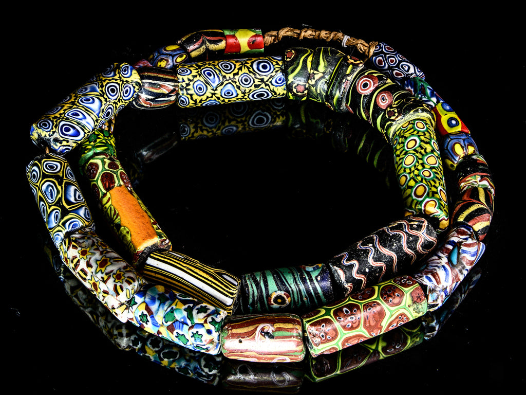 VAM500,African trade millefiori, African Trade Venetian, Antic Millefiori Bead, Antique Trade Beads, Collectible Bead, Collectible Beads, Elbow Bead, Elbow Venetian, venetian millefiori, venetian millefiori beads