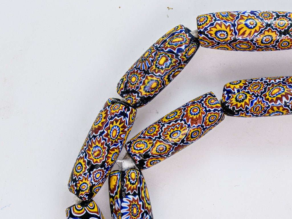 VAM500,African trade millefiori, African Trade Venetian, Antic Millefiori Bead, Antique Trade Beads, Collectible Bead, Collectible Beads, Elbow Bead, Elbow Venetian, venetian millefiori, venetian millefiori beads