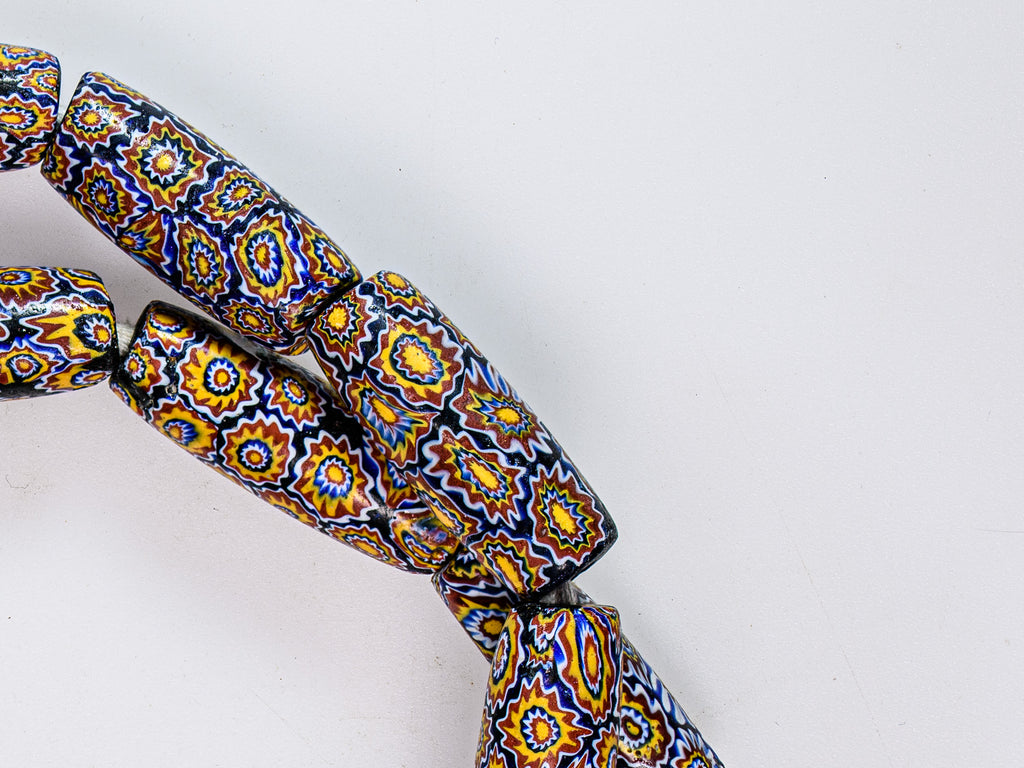 VAM500,African trade millefiori, African Trade Venetian, Antic Millefiori Bead, Antique Trade Beads, Collectible Bead, Collectible Beads, Elbow Bead, Elbow Venetian, venetian millefiori, venetian millefiori beads