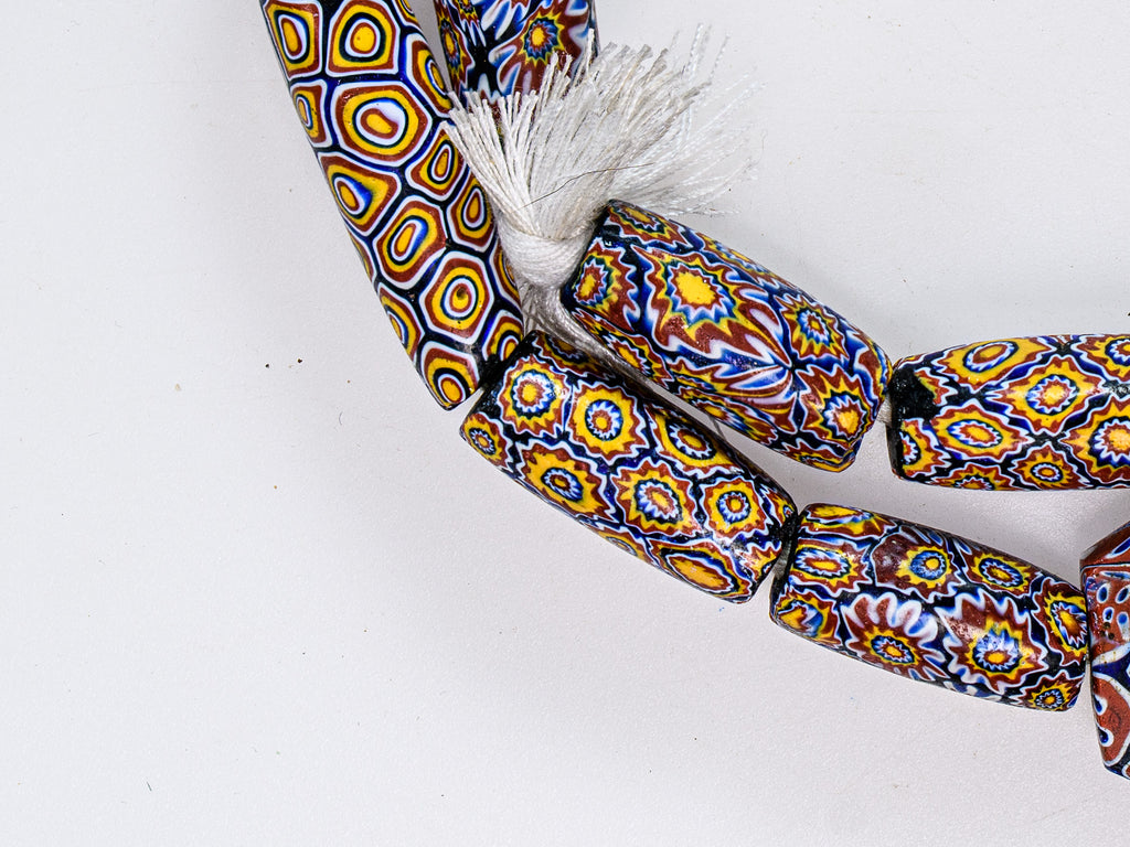 VAM500,African trade millefiori, African Trade Venetian, Antic Millefiori Bead, Antique Trade Beads, Collectible Bead, Collectible Beads, Elbow Bead, Elbow Venetian, venetian millefiori, venetian millefiori beads