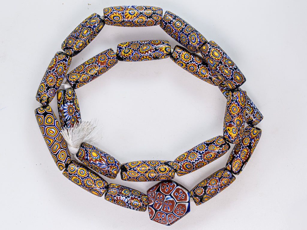 VAM500,African trade millefiori, African Trade Venetian, Antic Millefiori Bead, Antique Trade Beads, Collectible Bead, Collectible Beads, Elbow Bead, Elbow Venetian, venetian millefiori, venetian millefiori beads