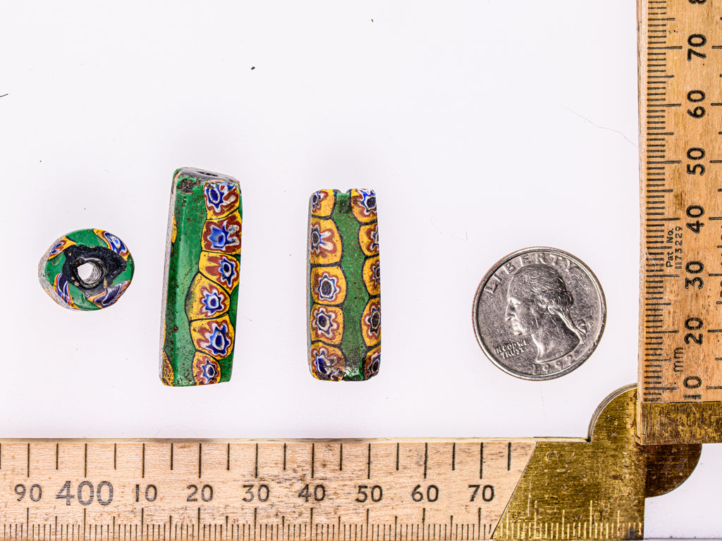 VAM500,African trade millefiori, African Trade Venetian, Antic Millefiori Bead, Antique Trade Beads, Collectible Bead, Collectible Beads, Elbow Bead, Elbow Venetian, venetian millefiori, venetian millefiori beads