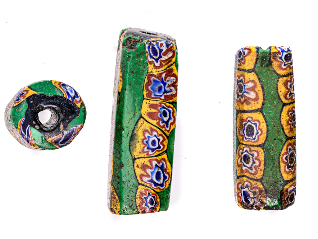 VAM500,African trade millefiori, African Trade Venetian, Antic Millefiori Bead, Antique Trade Beads, Collectible Bead, Collectible Beads, Elbow Bead, Elbow Venetian, venetian millefiori, venetian millefiori beads
