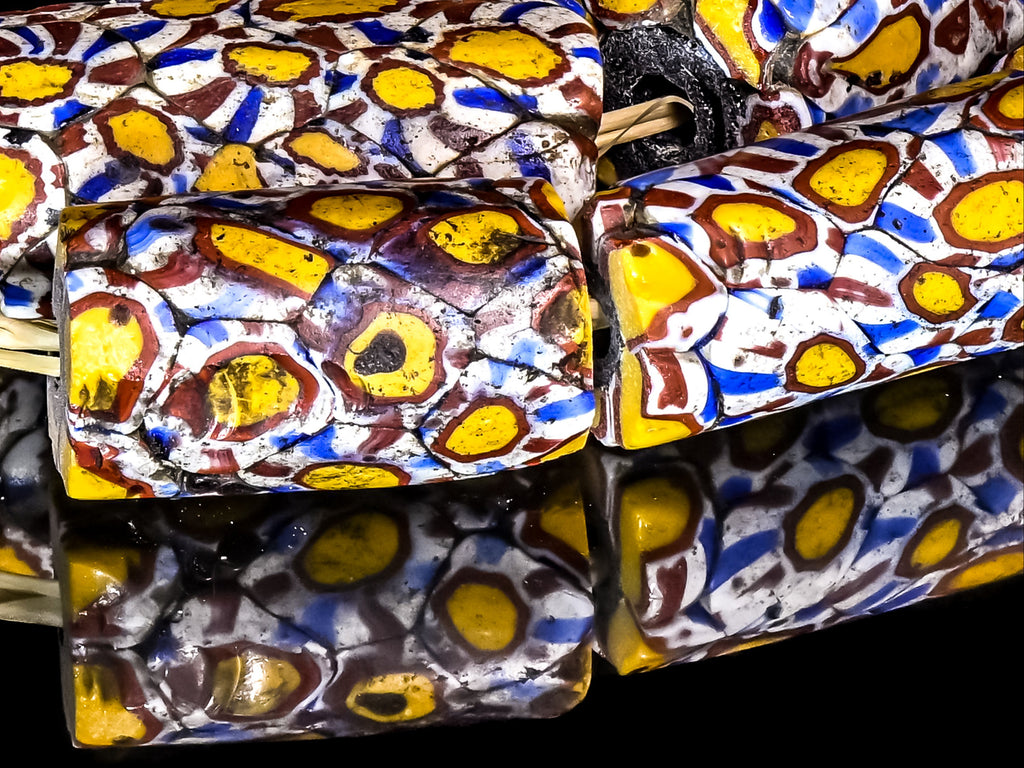 VAM500,African trade millefiori, African Trade Venetian, Antic Millefiori Bead, Antique Trade Beads, Collectible Bead, Collectible Beads, Elbow Bead, Elbow Venetian, venetian millefiori, venetian millefiori beads