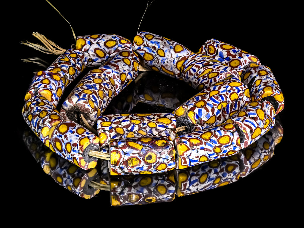 VAM500,African trade millefiori, African Trade Venetian, Antic Millefiori Bead, Antique Trade Beads, Collectible Bead, Collectible Beads, Elbow Bead, Elbow Venetian, venetian millefiori, venetian millefiori beads