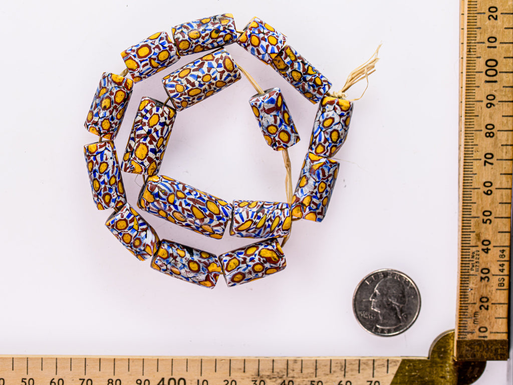 VAM500,African trade millefiori, African Trade Venetian, Antic Millefiori Bead, Antique Trade Beads, Collectible Bead, Collectible Beads, Elbow Bead, Elbow Venetian, venetian millefiori, venetian millefiori beads