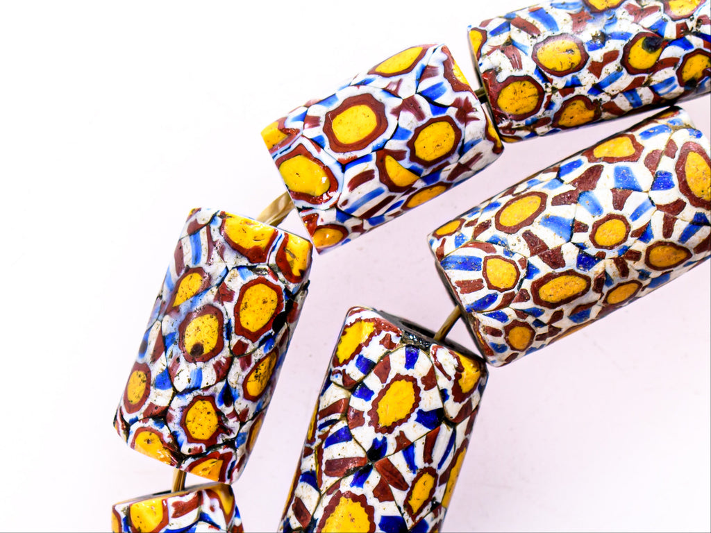 VAM500,African trade millefiori, African Trade Venetian, Antic Millefiori Bead, Antique Trade Beads, Collectible Bead, Collectible Beads, Elbow Bead, Elbow Venetian, venetian millefiori, venetian millefiori beads