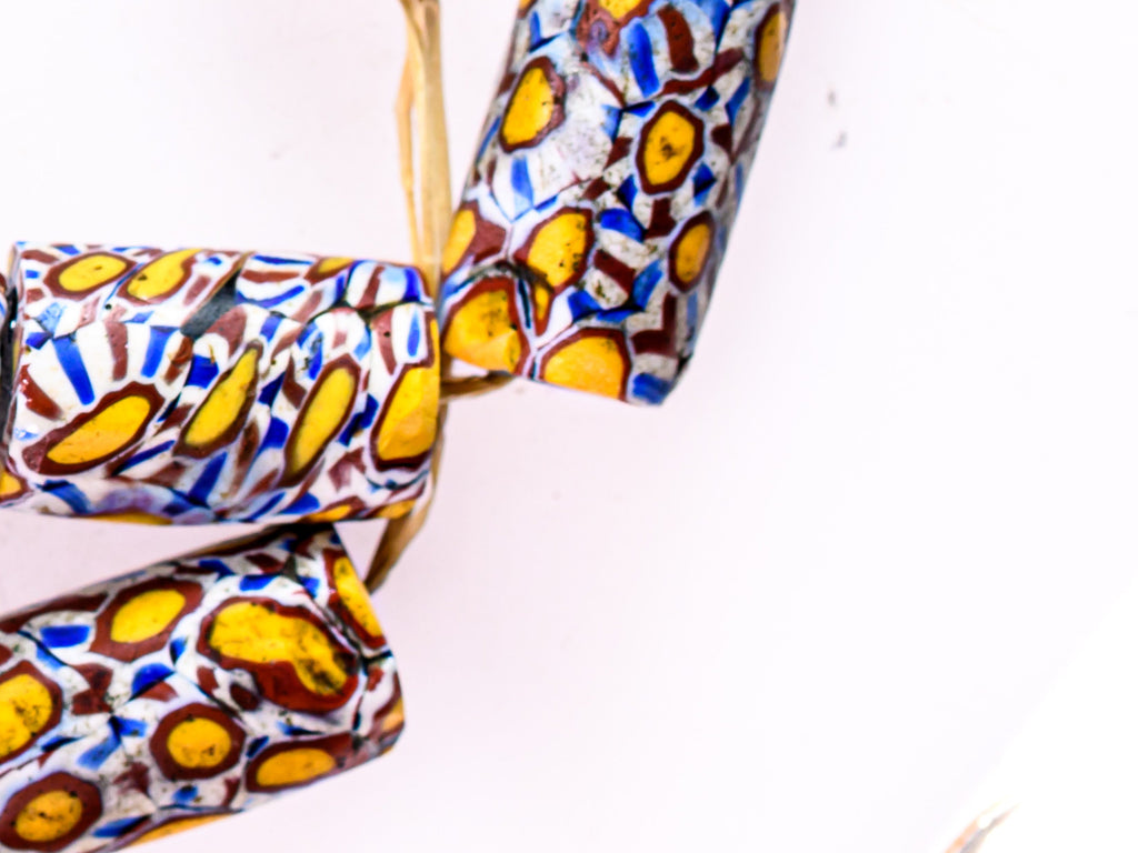 VAM500,African trade millefiori, African Trade Venetian, Antic Millefiori Bead, Antique Trade Beads, Collectible Bead, Collectible Beads, Elbow Bead, Elbow Venetian, venetian millefiori, venetian millefiori beads