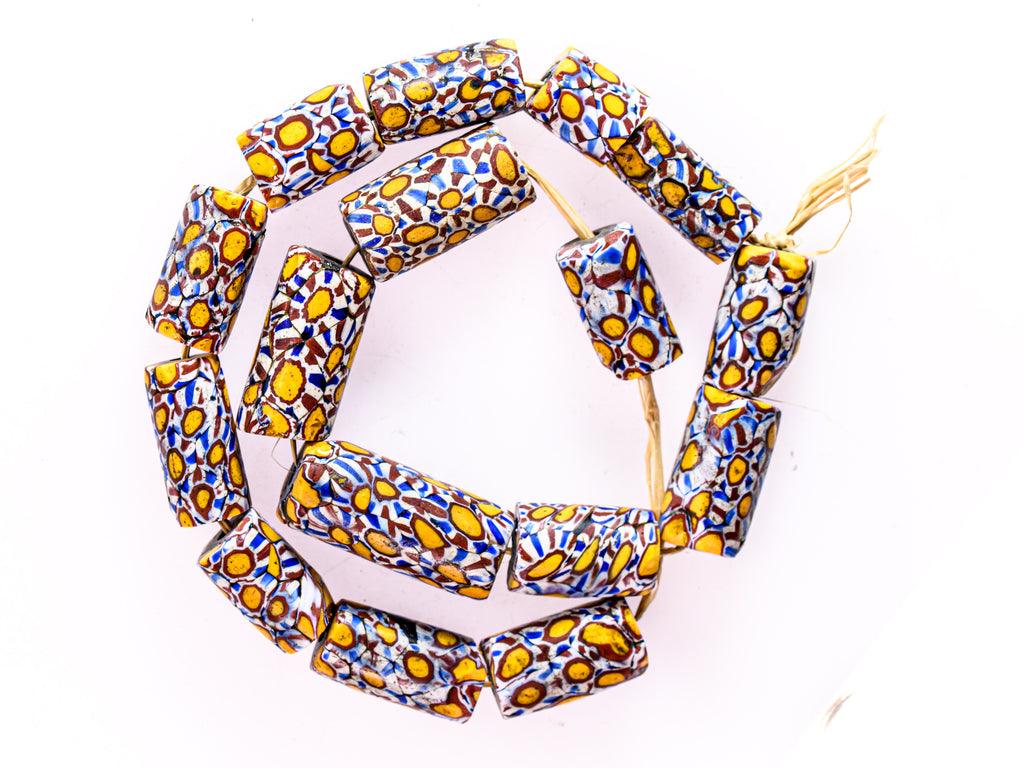 VAM500,African trade millefiori, African Trade Venetian, Antic Millefiori Bead, Antique Trade Beads, Collectible Bead, Collectible Beads, Elbow Bead, Elbow Venetian, venetian millefiori, venetian millefiori beads