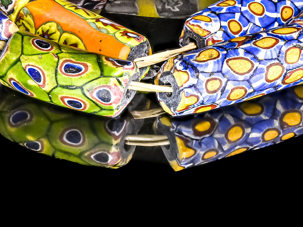 VAM500,African trade millefiori, African Trade Venetian, Antic Millefiori Bead, Antique Trade Beads, Collectible Bead, Collectible Beads, Elbow Bead, Elbow Venetian, venetian millefiori, venetian millefiori beads