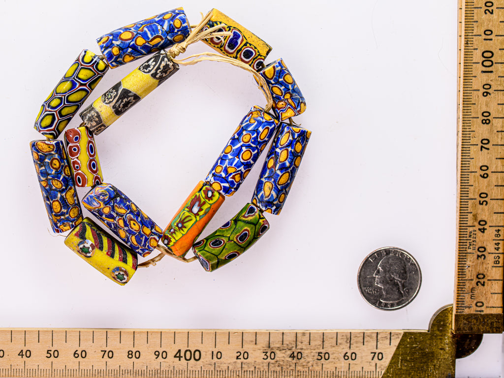 VAM500,African trade millefiori, African Trade Venetian, Antic Millefiori Bead, Antique Trade Beads, Collectible Bead, Collectible Beads, Elbow Bead, Elbow Venetian, venetian millefiori, venetian millefiori beads