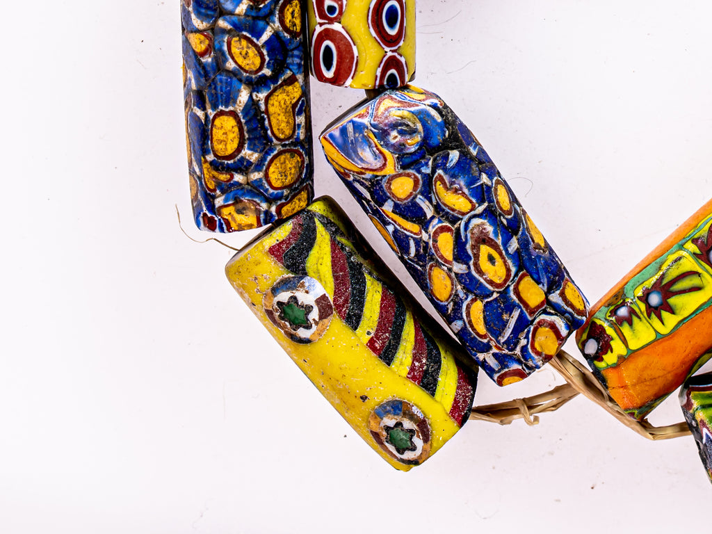 VAM500,African trade millefiori, African Trade Venetian, Antic Millefiori Bead, Antique Trade Beads, Collectible Bead, Collectible Beads, Elbow Bead, Elbow Venetian, venetian millefiori, venetian millefiori beads