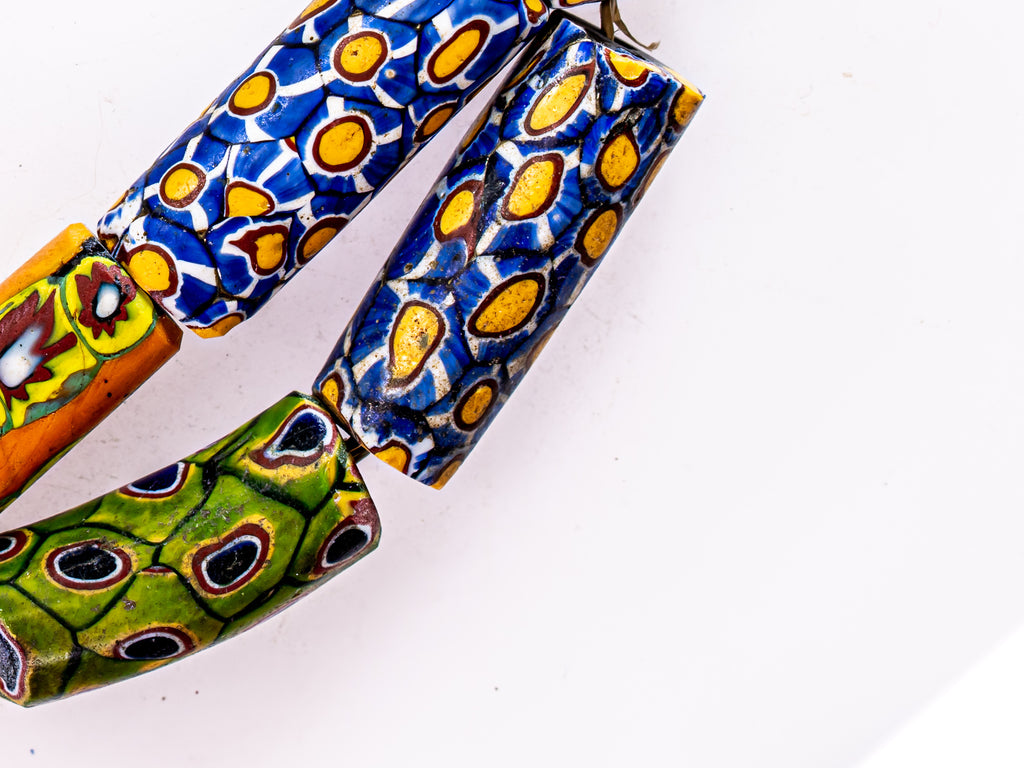 VAM500,African trade millefiori, African Trade Venetian, Antic Millefiori Bead, Antique Trade Beads, Collectible Bead, Collectible Beads, Elbow Bead, Elbow Venetian, venetian millefiori, venetian millefiori beads