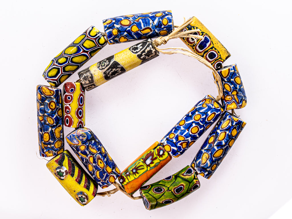 VAM500,African trade millefiori, African Trade Venetian, Antic Millefiori Bead, Antique Trade Beads, Collectible Bead, Collectible Beads, Elbow Bead, Elbow Venetian, venetian millefiori, venetian millefiori beads
