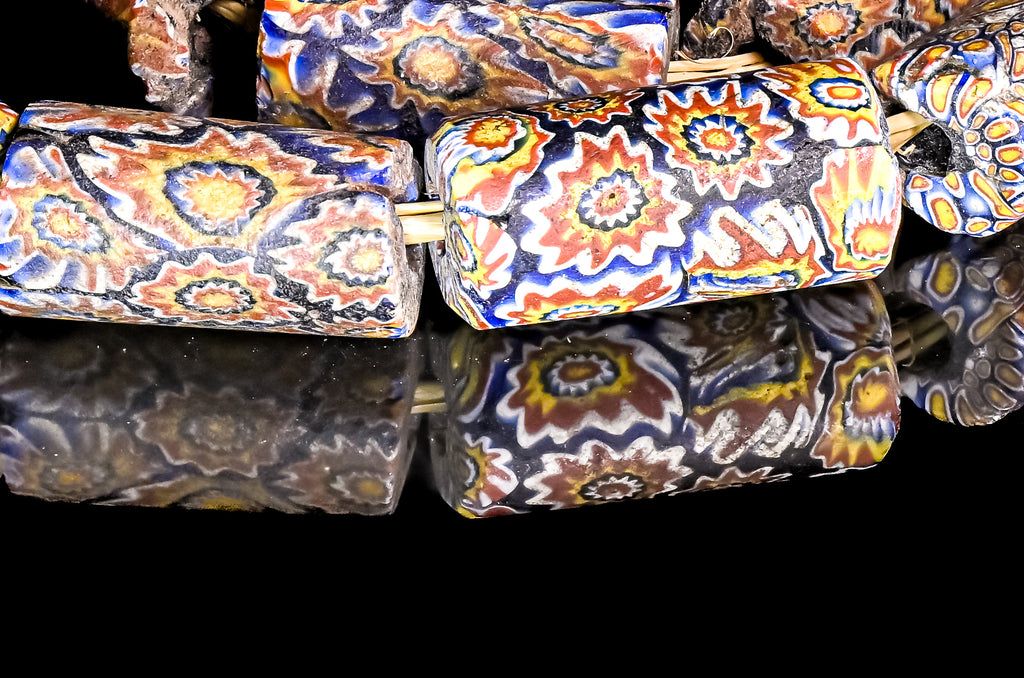VAM500,African trade millefiori, African Trade Venetian, Antic Millefiori Bead, Antique Trade Beads, Collectible Bead, Collectible Beads, Elbow Bead, Elbow Venetian, venetian millefiori, venetian millefiori beads